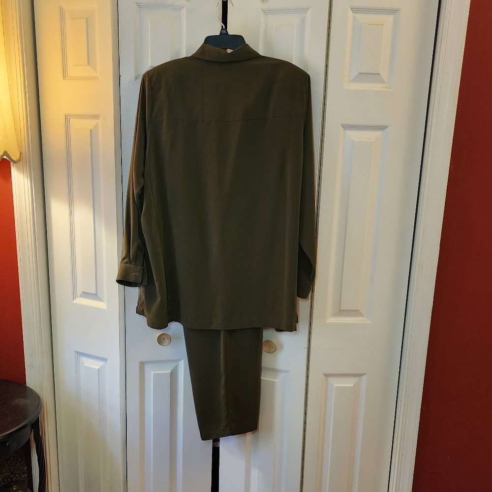 Christie and Jill Shirt Two Piece Sets High Waist Wide Leg Pants Suit Casual Ele - Picture 2 of 15